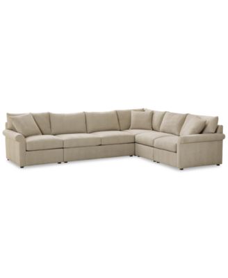 CLOSEOUT! Wrenley 137" 5-Pc. Fabric L-Shape Modular Sectional Sofa
