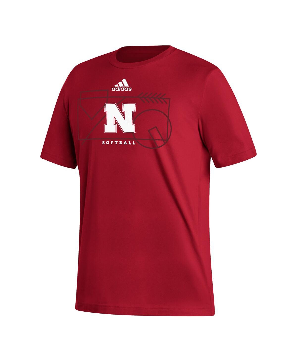 Shop Adidas Originals Men's Adidas Scarlet Nebraska Huskers Locker Lines Softball Fresh T-shirt
