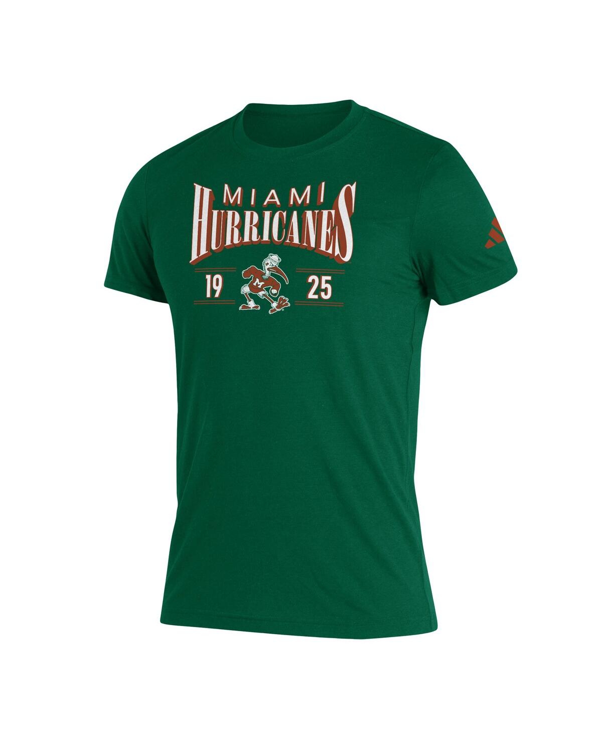 Men's adidasMiami Hurricanes Along The Shadow Tri-Blend T-shirt - Green