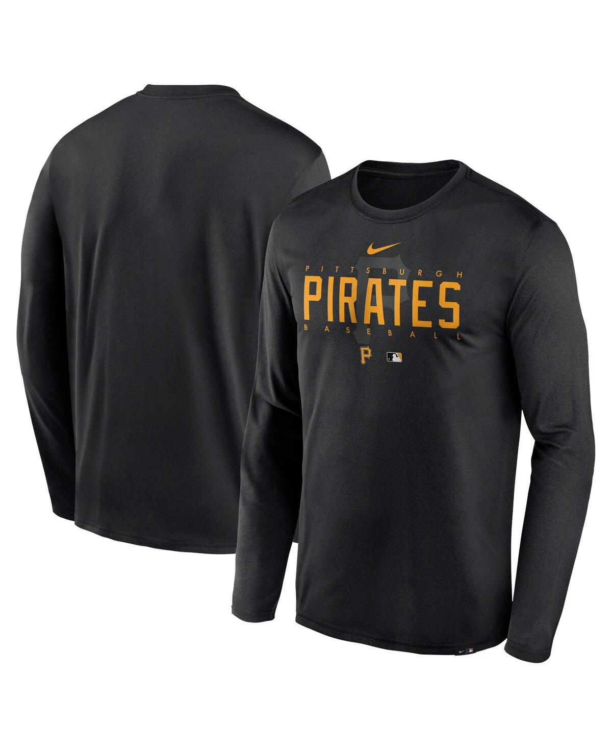 Nike Men's  Black Pittsburgh Pirates Authentic Collection Team Logo Legend Performance Long Sleeve T-