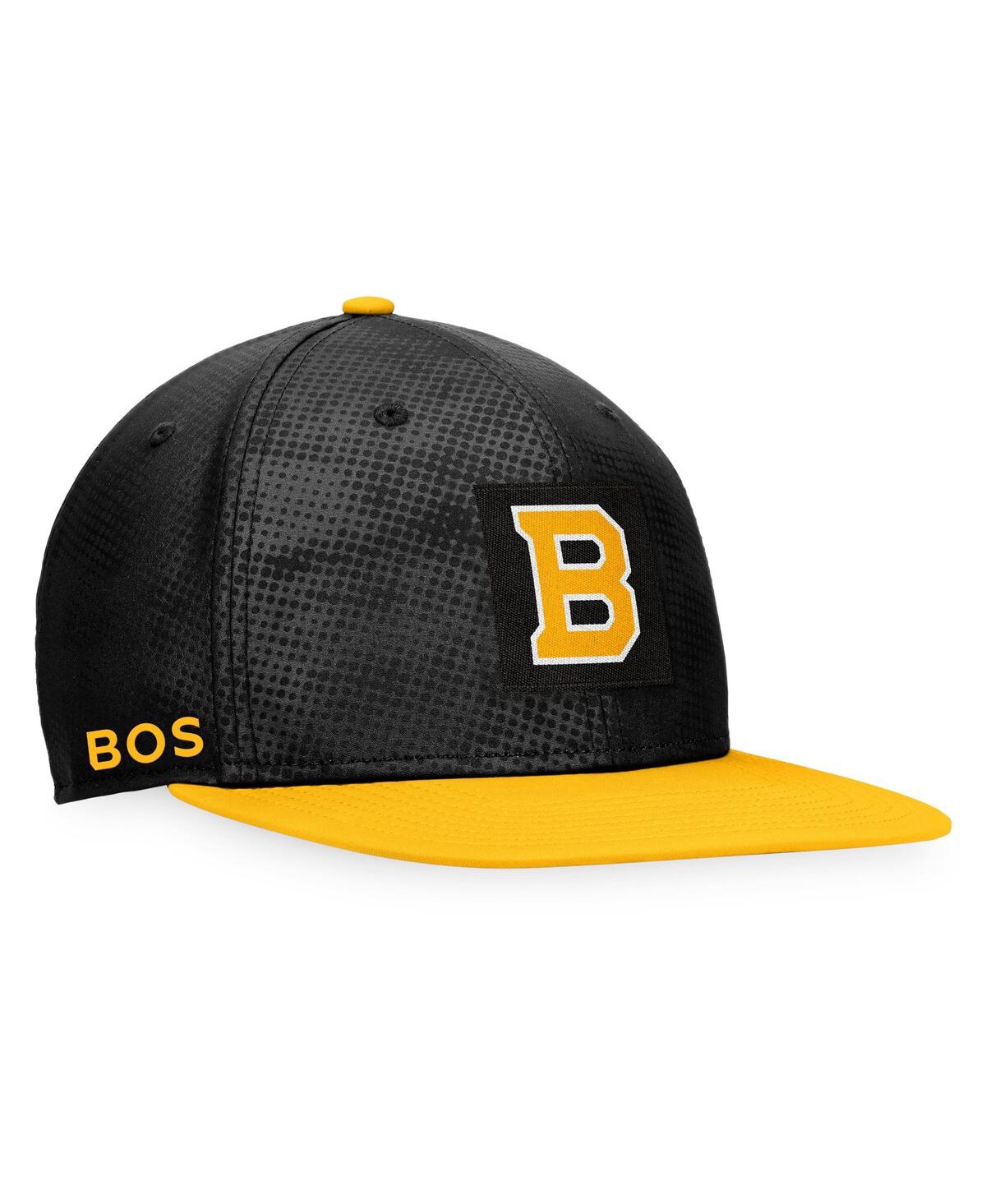 Shop Fanatics Men's  Black, Gold Boston Bruins Authentic Pro Alternate Logo Snapback Hat In Black,gold