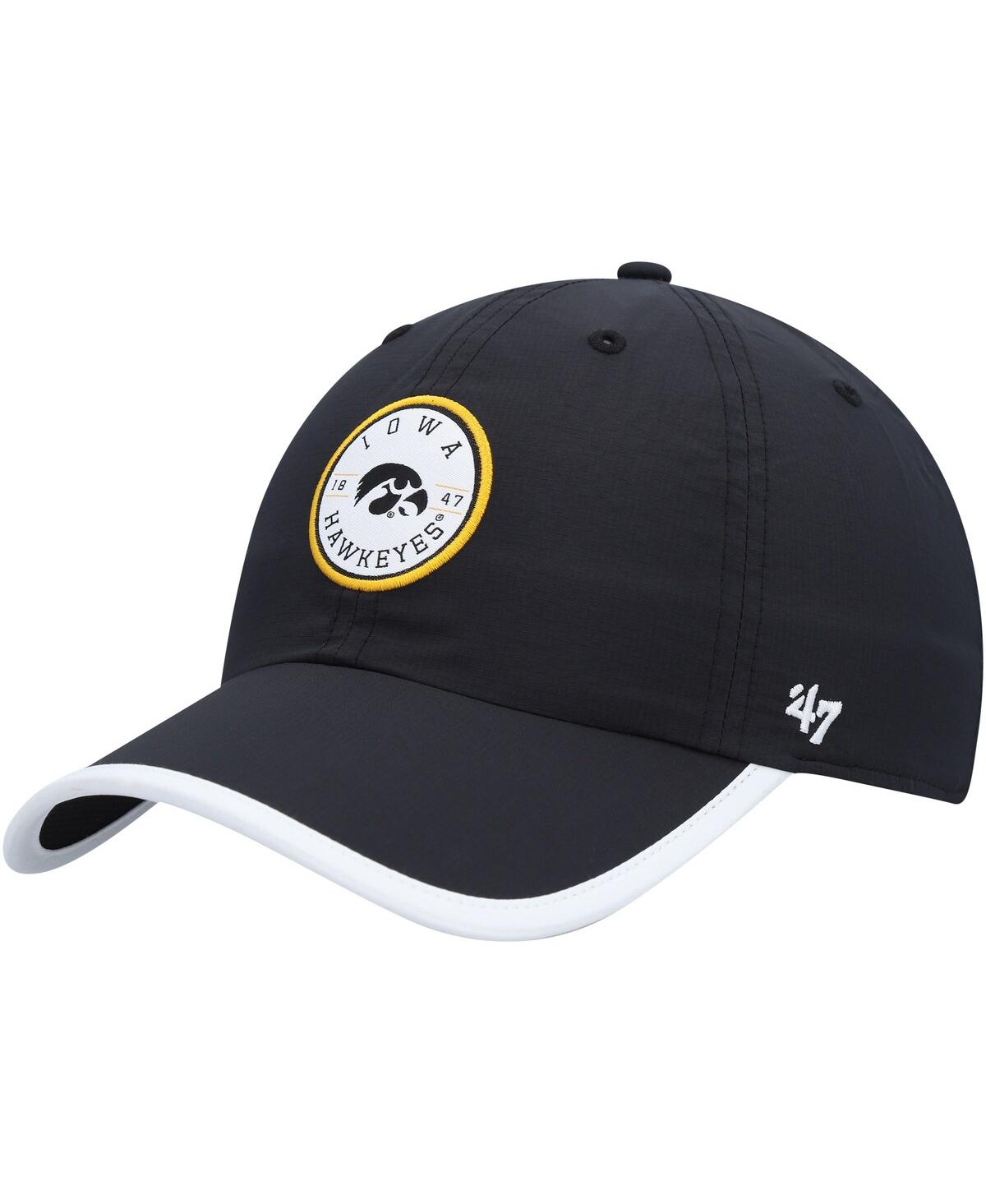 47 Brand Men's ' Black Iowa Hawkeyes Microburst Clean Up Adjustable Hat