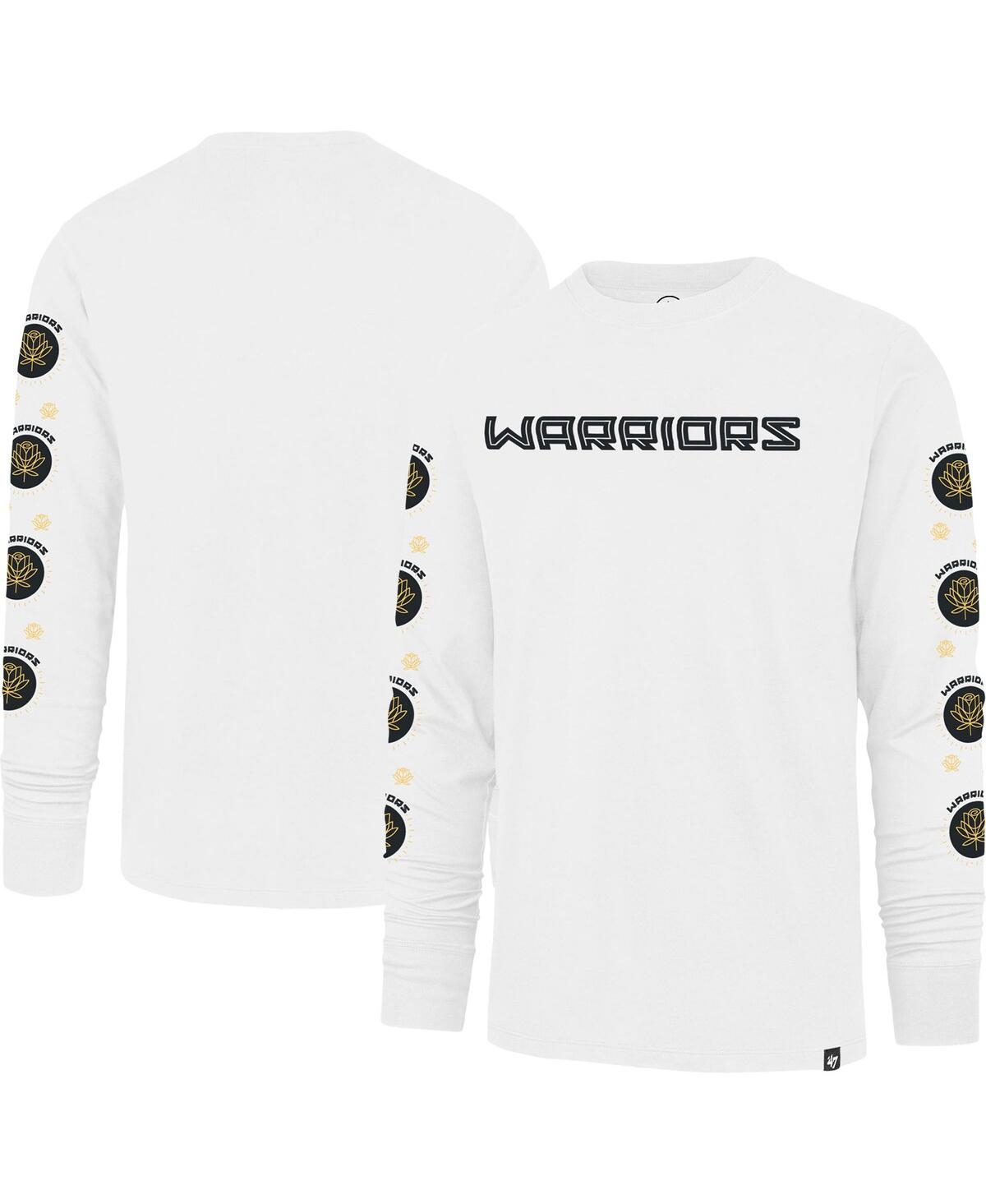 47 Brand Men's ' White Golden State Warriors City Edition Downtown Franklin Long Sleeve T-shirt