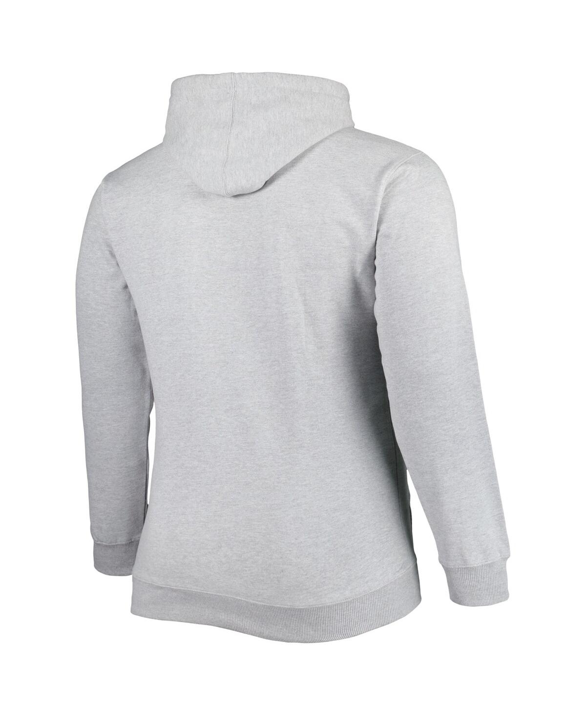 FANATICS MEN'S FANATICS HEATHER GRAY NEW YORK KNICKS BIG AND TALL WORDMARK PULLOVER HOODIE 