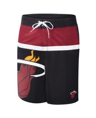 Men's Black Miami Heat Sea Wind Swim Trunks
