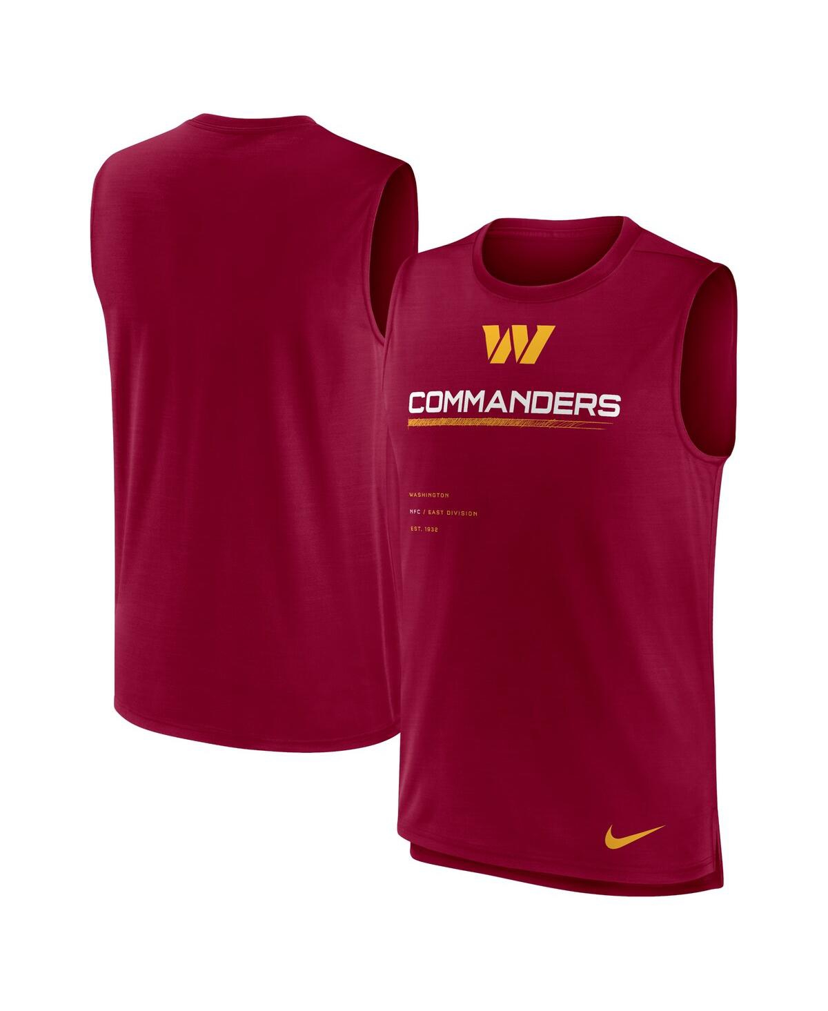 Shop Nike Men's  Burgundy Washington Commanders Muscle Trainer Tank Top
