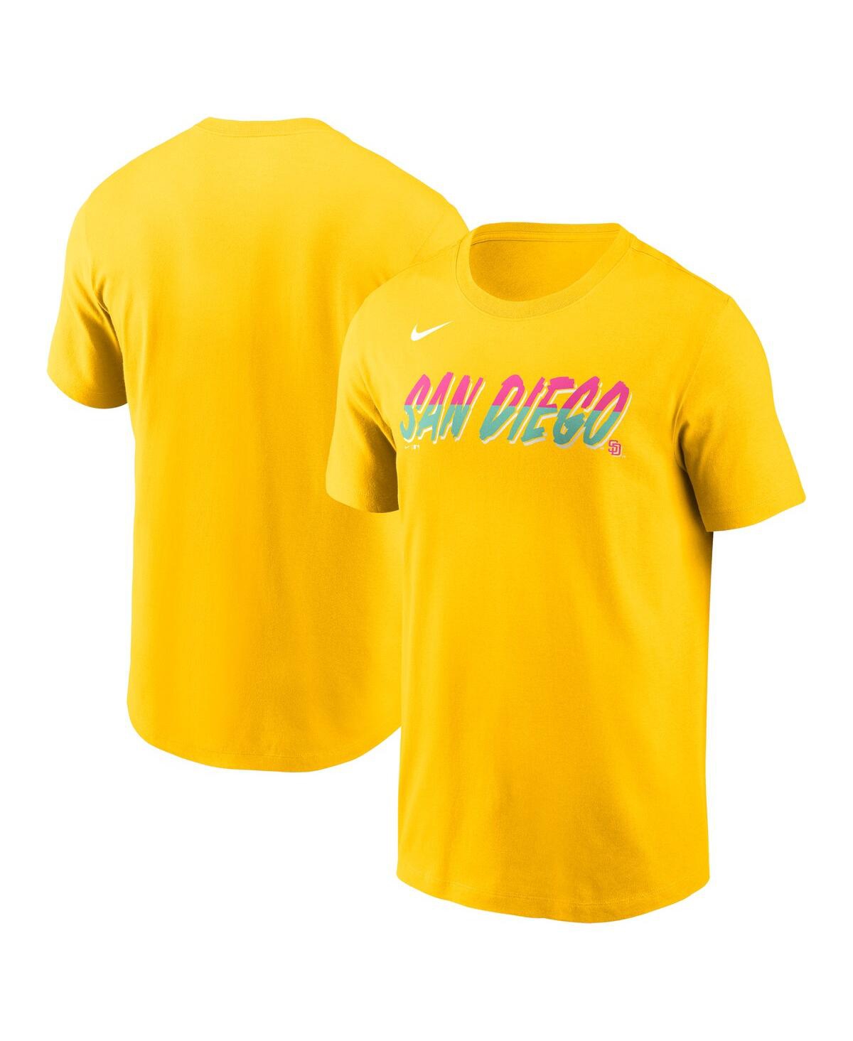 Shop Nike Men's  Gold San Diego Padres City Connect Wordmark T-shirt