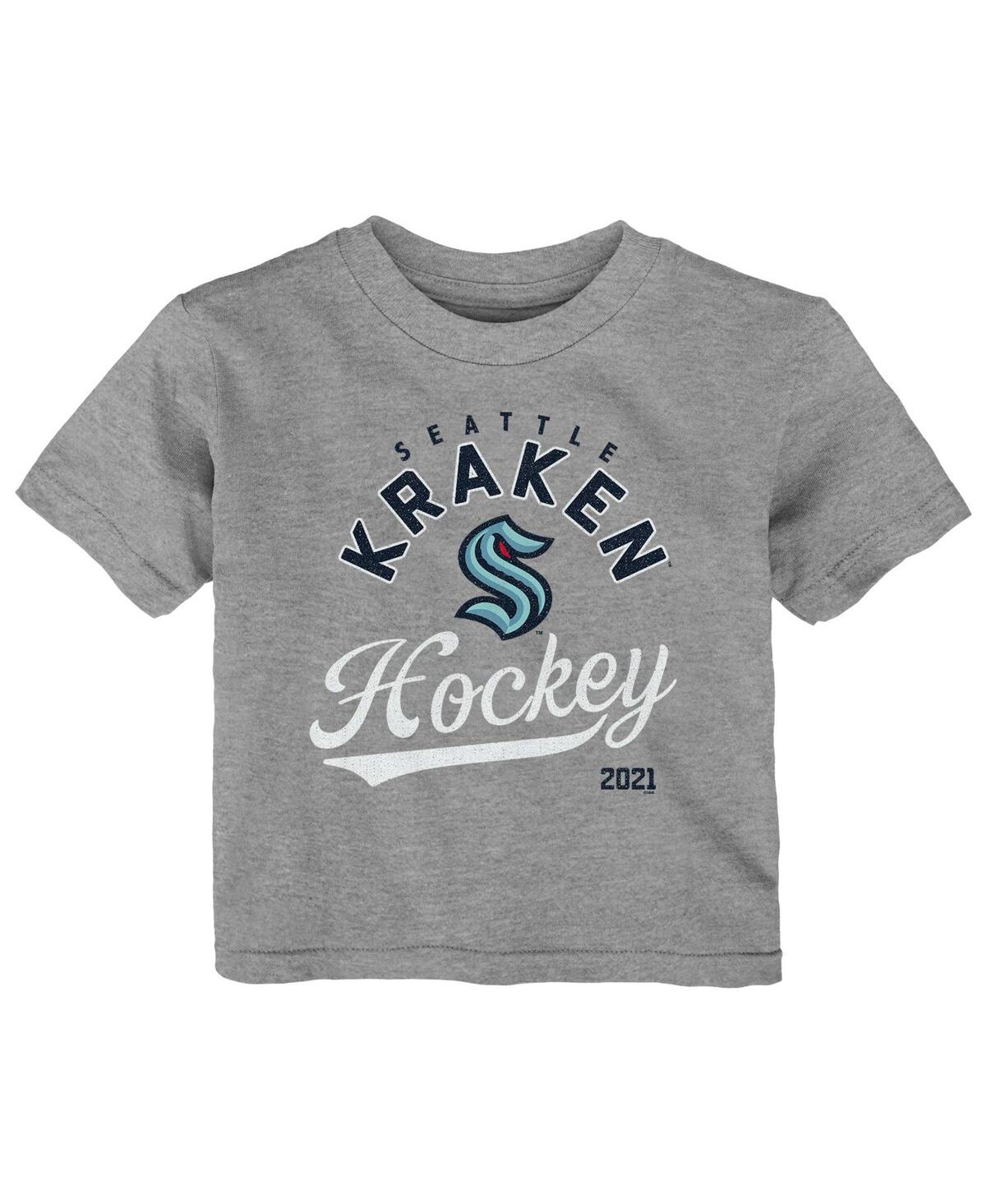 Outerstuff Babies' Toddler Boys And Girls Heather Gray Seattle Kraken Take The Lead T-shirt