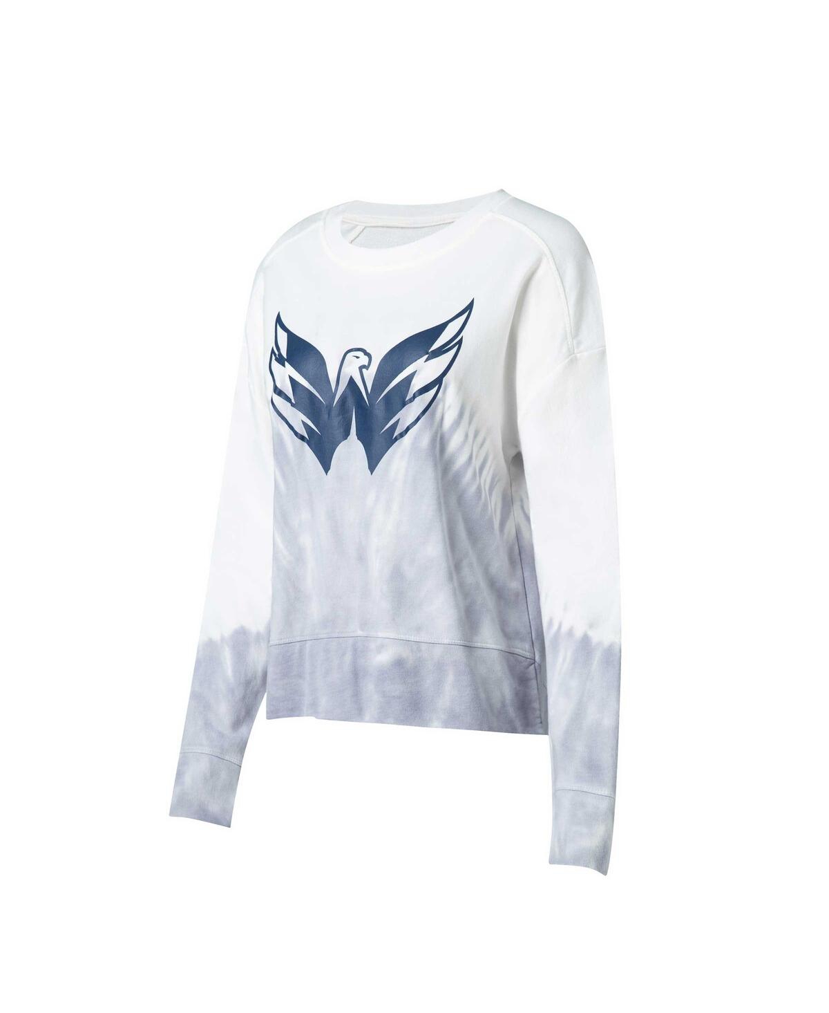 Shop Concepts Sport Women's  Gray, White Washington Capitals Orchard Tie-dye Long Sleeve T-shirt In Gray,white