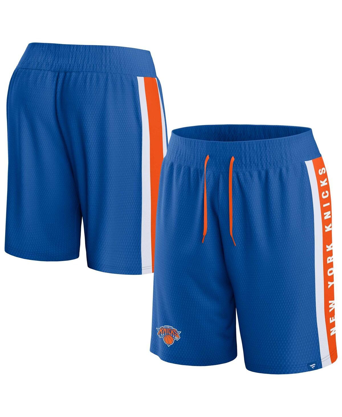 Shop Fanatics Men's  Blue New York Knicks Referee Iconic Mesh Shorts