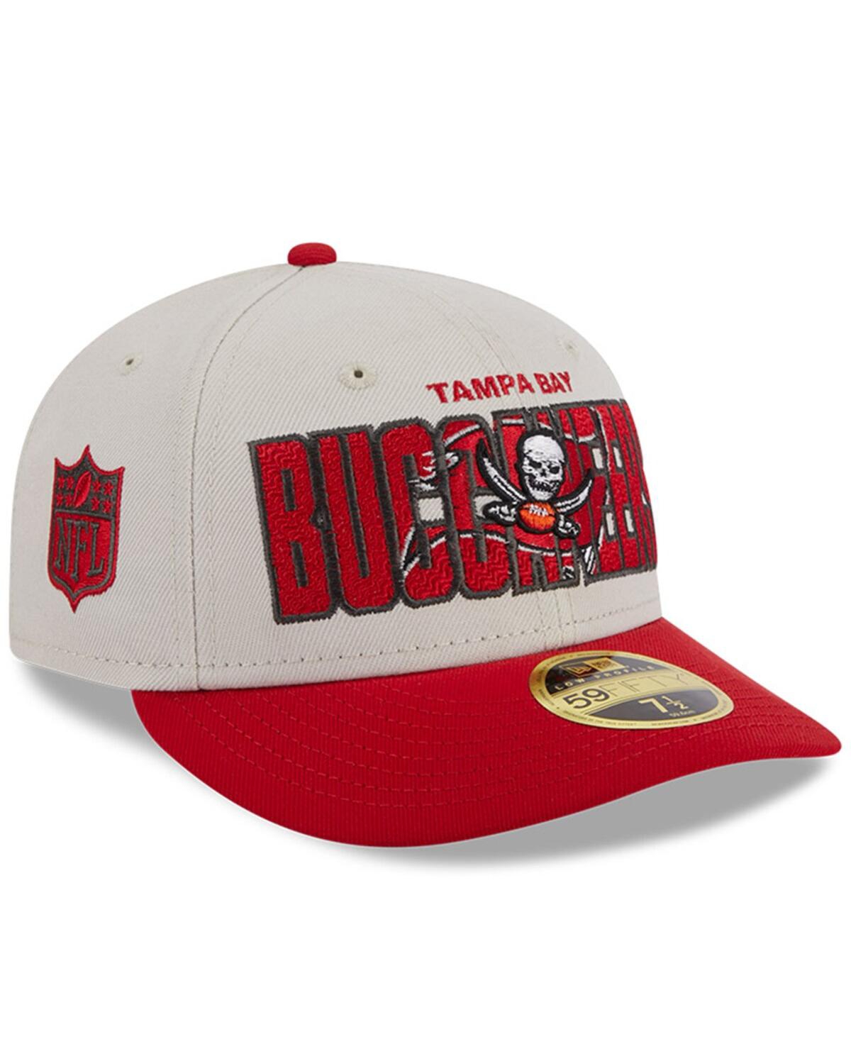 Shop New Era Men's  Stone, Red Tampa Bay Buccaneers 2023 Nfl Draft Low Profile 59fifty Fitted Hat In Stone,red
