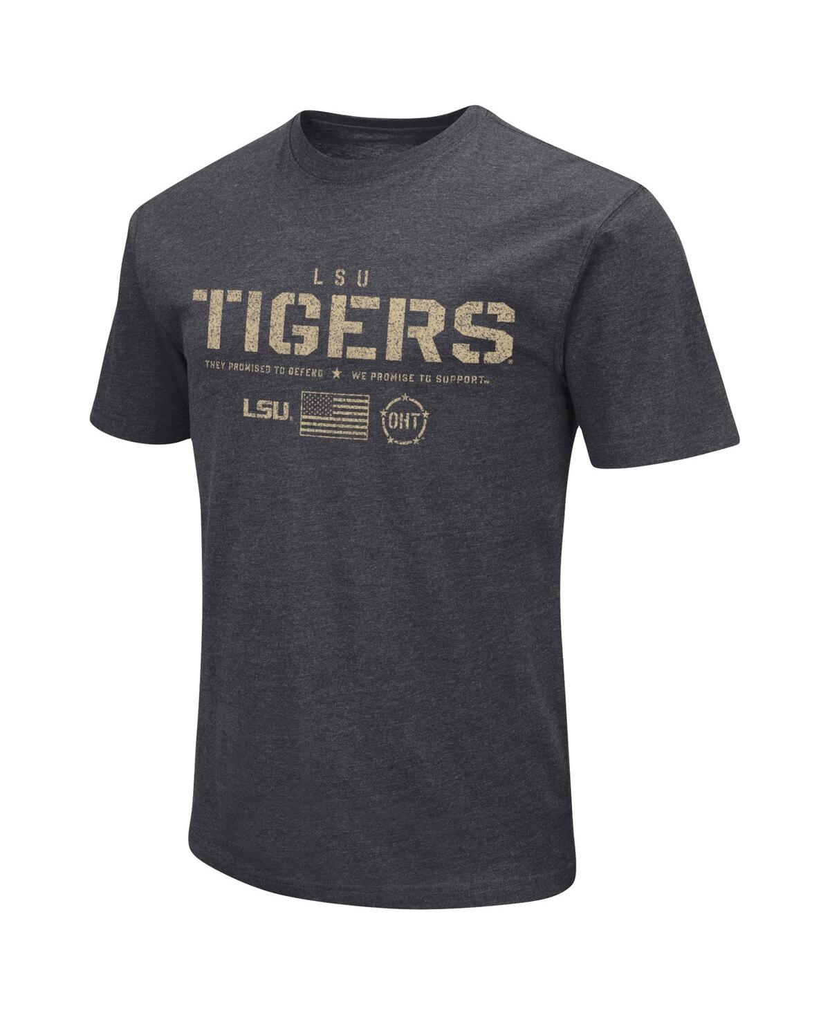 Colosseum Men's  Heather Black Lsu Tigers Big And Tall Oht Military Inspired Appreciation Playbook T- In Heather Black