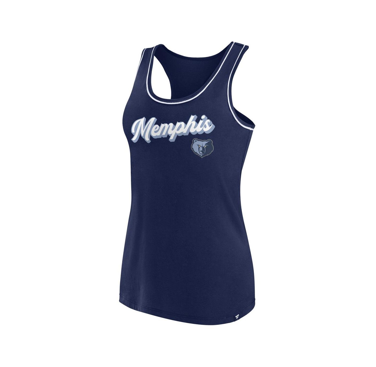 Women's Navy Memphis Grizzlies Wordmark Logo Racerback Tank Top