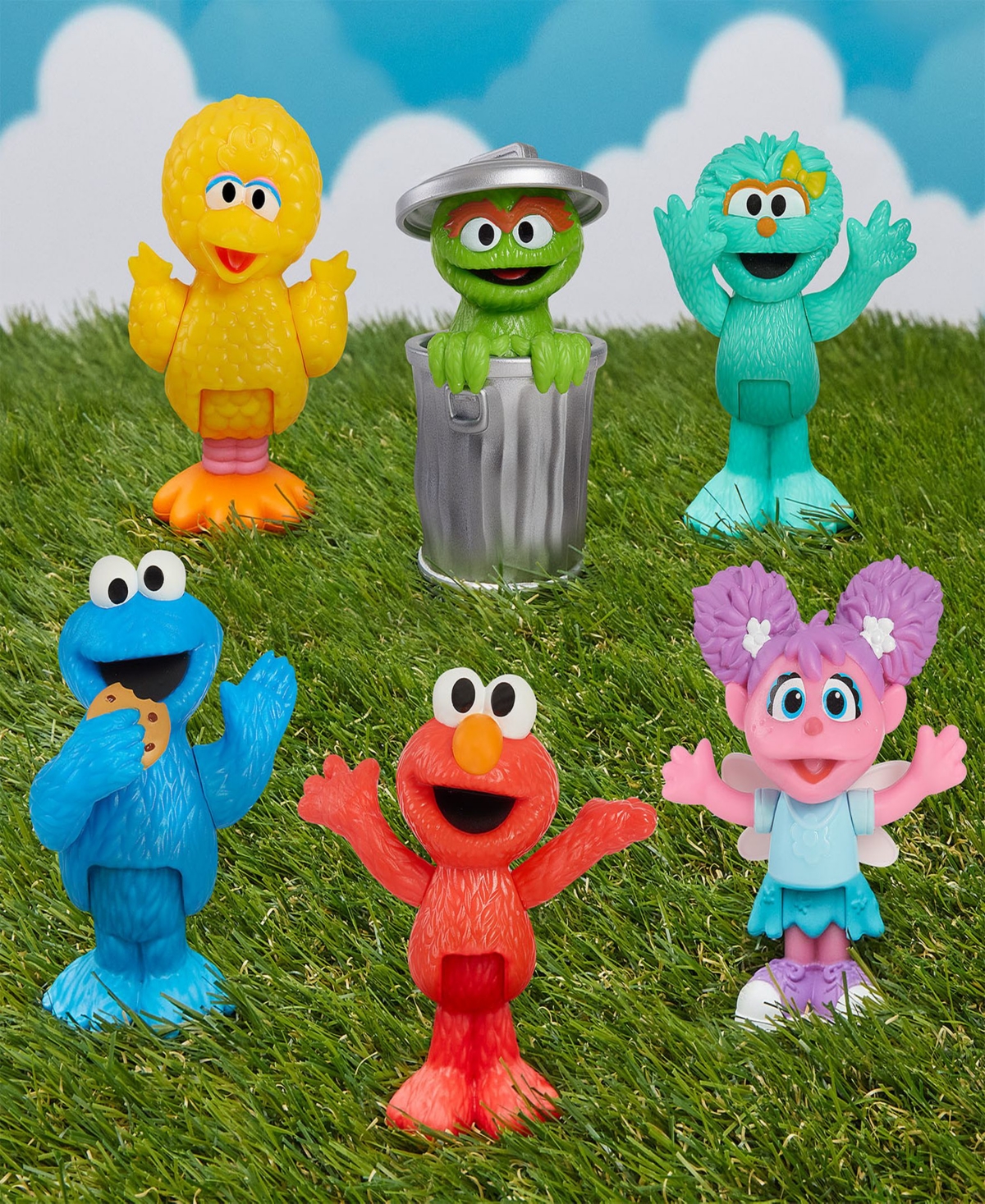 Sesame Street Neighborhood Friends, 6-piece Poseable Figurines In Multi