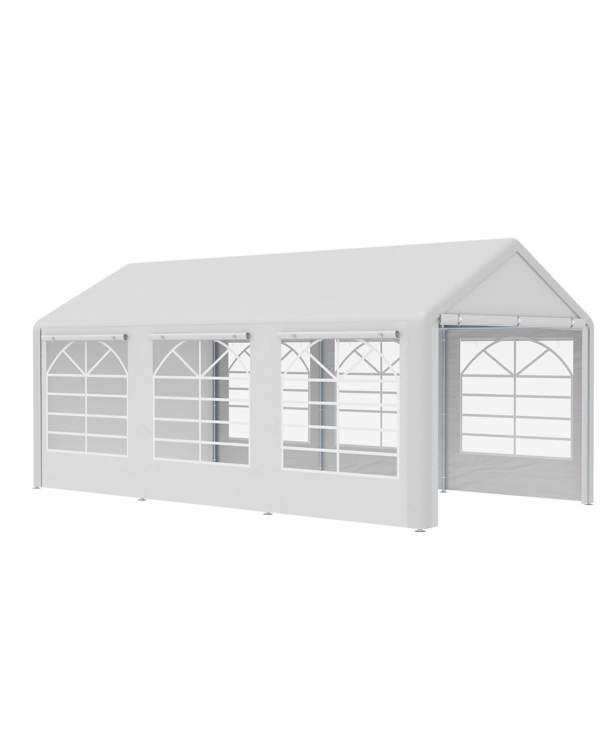 Outdoor 10 x 20ft Carport & Party Tent Canopy with Removable Sidewalls, Portable Garage Tent Boat Shelter with Windows for Party, Wedding and