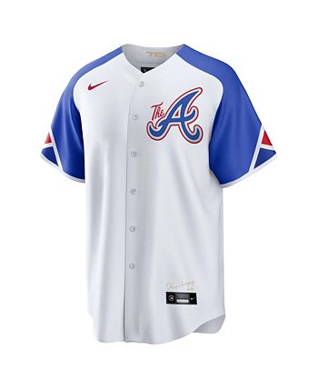 Nike Men's Atlanta Braves Hank Aaron #44 Blue T-Shirt