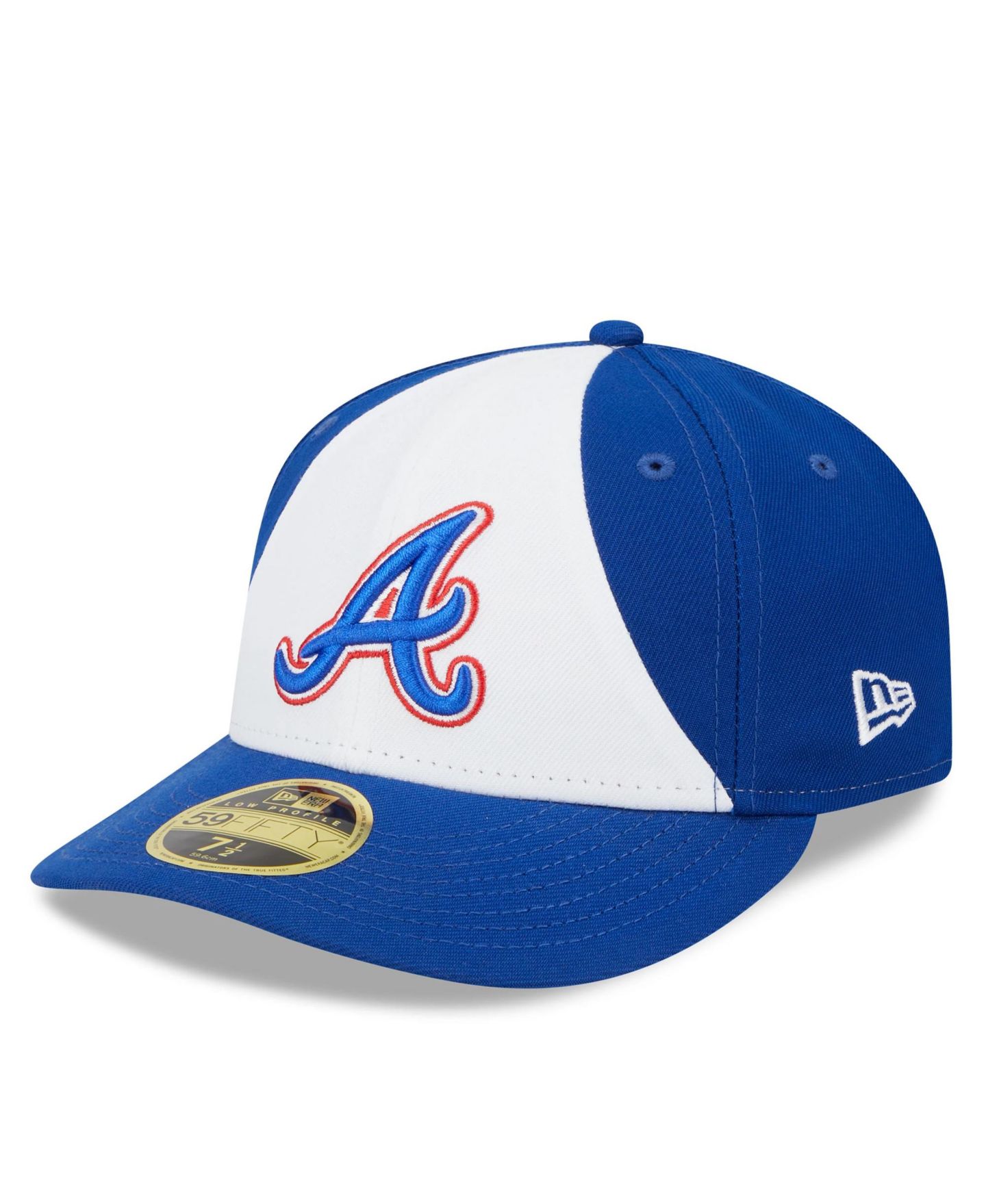 Мужская кепка New Era White and Royal Atlanta Braves 2023 City Connect Low Profile 59FIFTY Fitted Hat — фото 1
