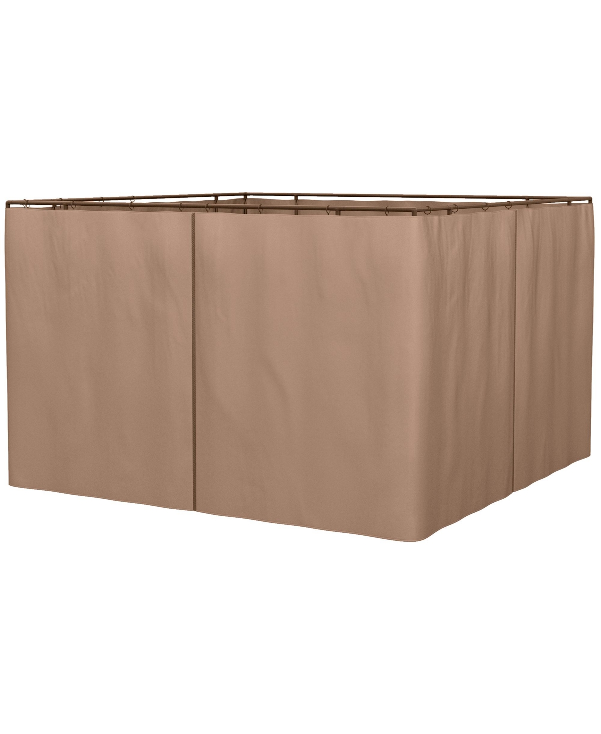 10' x 10' Universal Gazebo Sidewall Set with 4 Panels, 40 Hooks/C-Rings Included for Pergolas & Cabanas, Brown - Brown