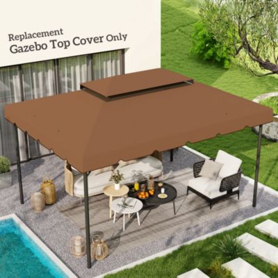 13' x 10' Double Roof Gazebo Replacement Canopy Top Cover