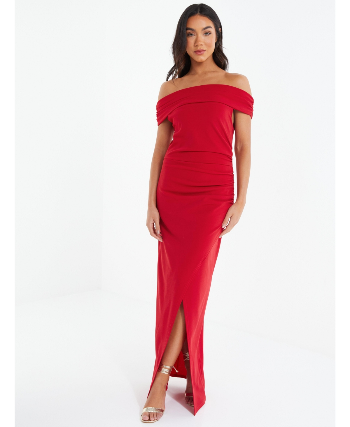 Women's Bardot Evening Dress - Red