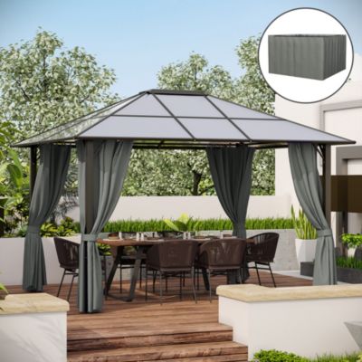 9.84' x 11.8' Gazebo Sidewall Set with Hooks/C-Rings,