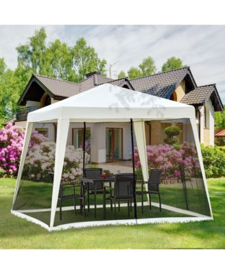 Outdoor Sun Shade Gazebo Canopy Tent with Mesh Screen Walls