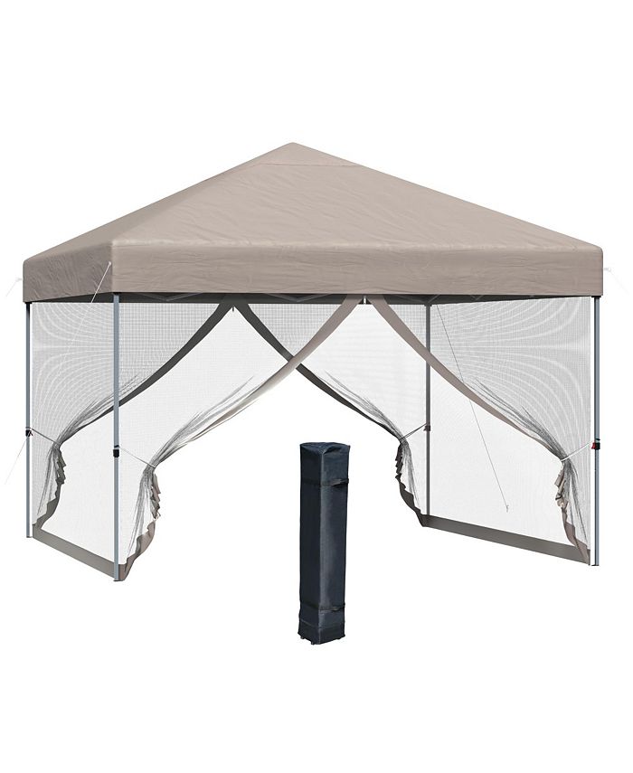 Outsunny 10' x 10' Pop Up Canopy Party Tent with 3Level Adjustable