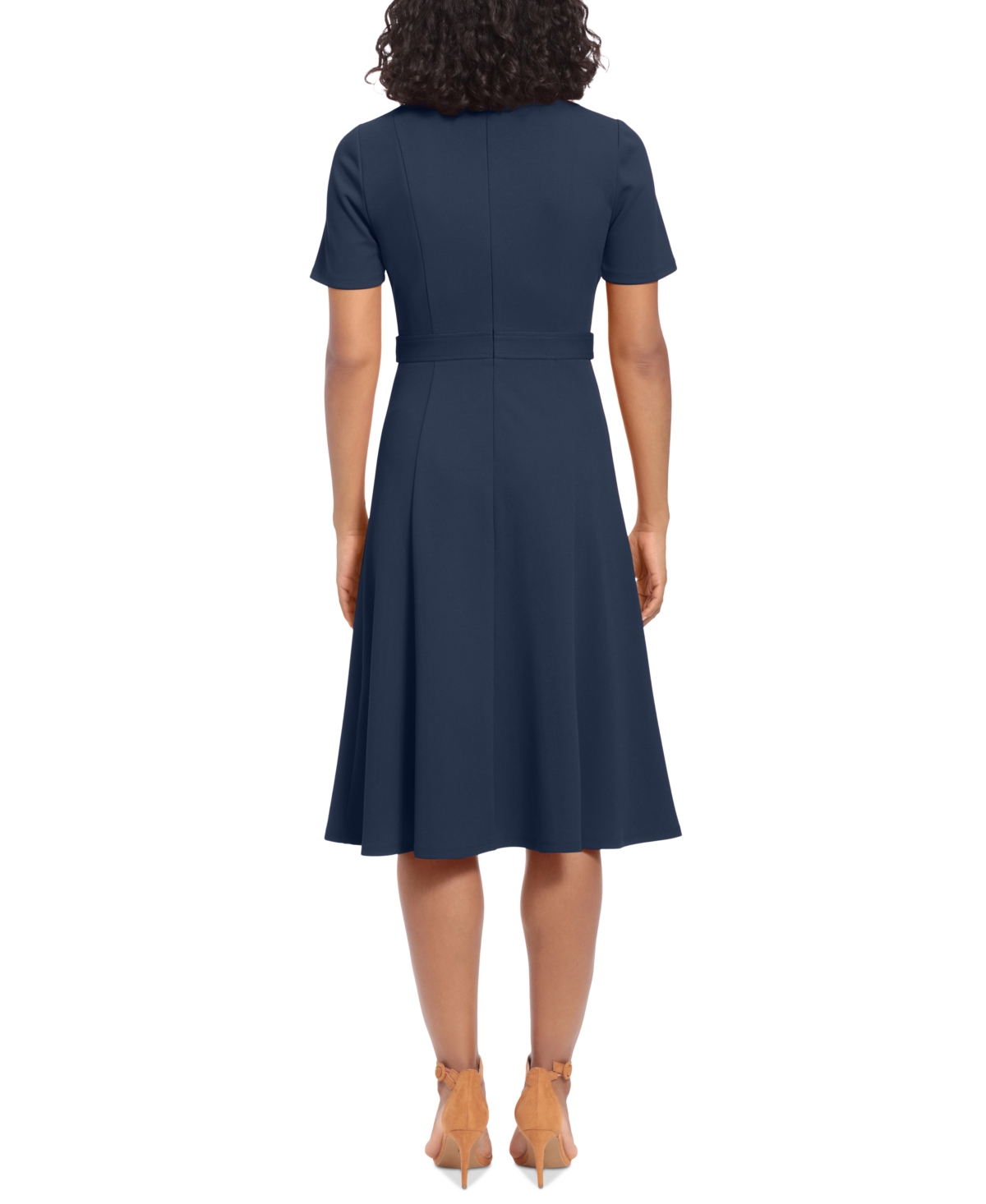 slim fit dress slacks Black Fit & Flare Dress | Entro Brand main image 0