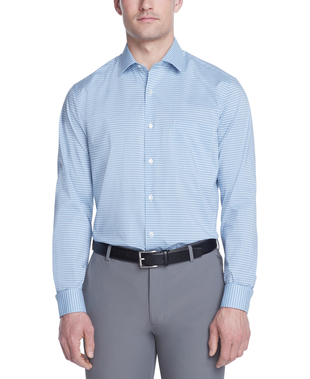 Men's Stain Shield Regular Fit Dress Shirt - Blue Topaz