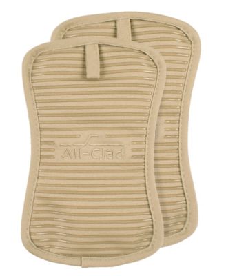 Ribbed Silicone Cotton Twill Pot Holder, Set of 2