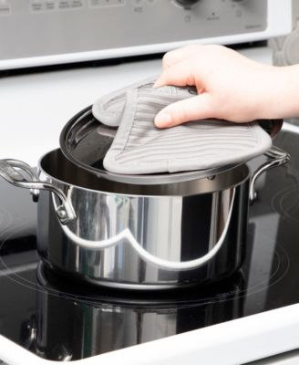 Ribbed Silicone Cotton Twill Pot Holder, Set of 2