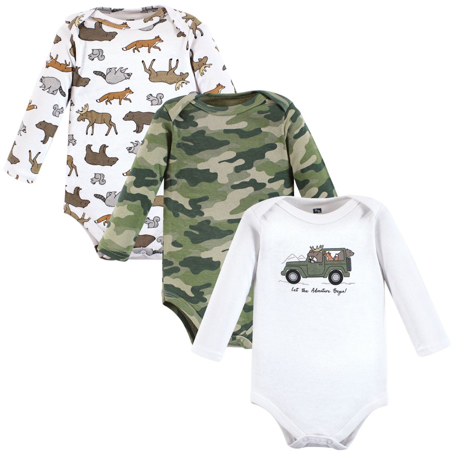 Baby Boys Cotton Long-Sleeve Bodysuit 3Pk