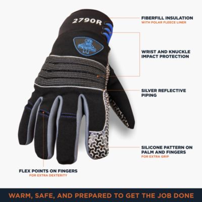 Men's Insulated ArcticFit Max Gloves with Polar Fleece Liner Impact Protection and Silicone Grip