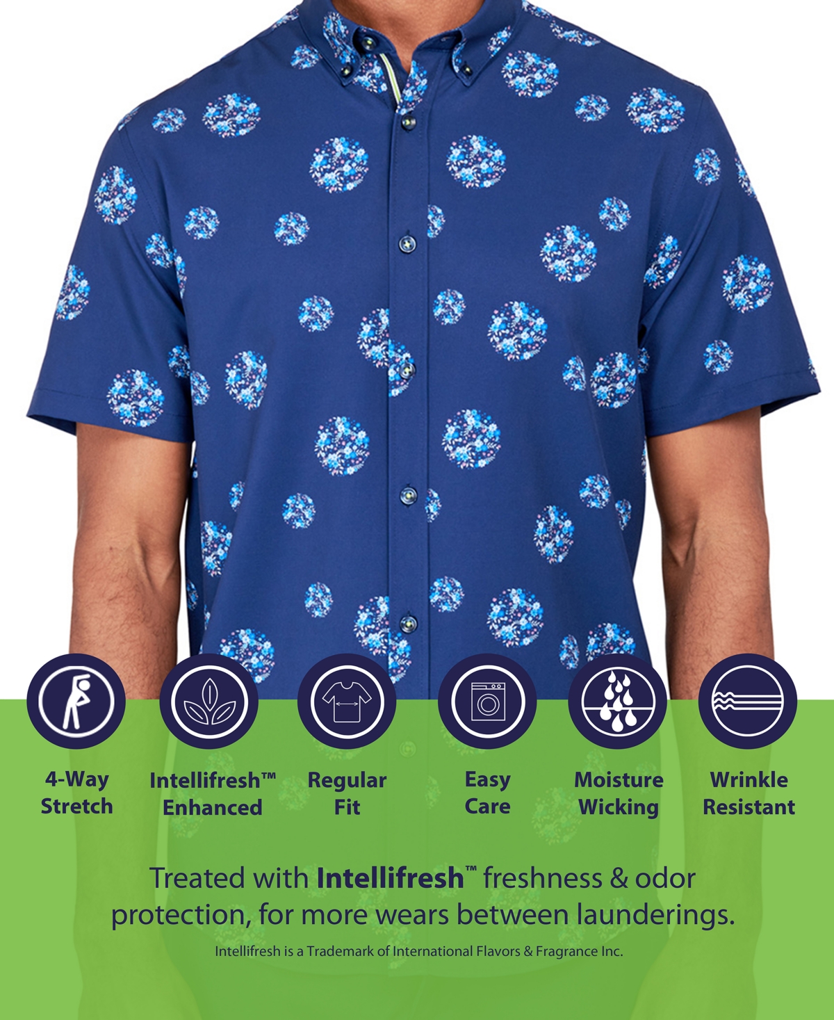 Society Of Threads Men's Regular Fit Non-Iron Performance Stretch Paisley Print Button-Down Shirt