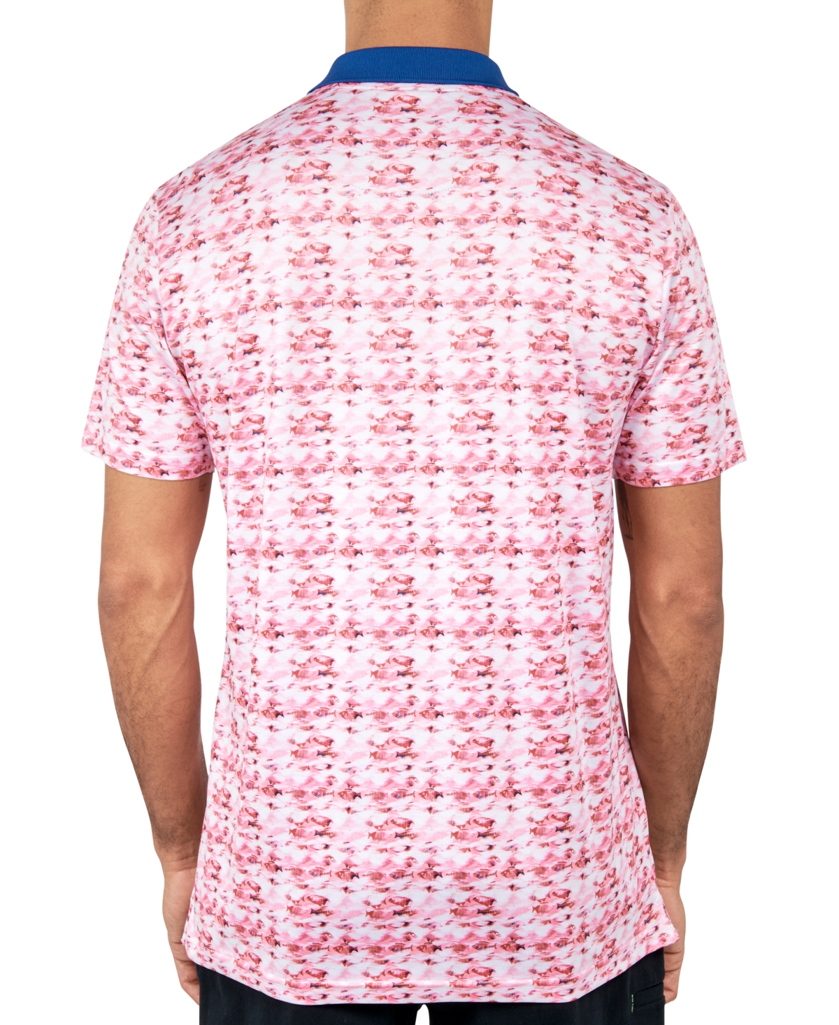 Society Of Threads Men's Regular Fit Fish Print Performance Polo Shirt