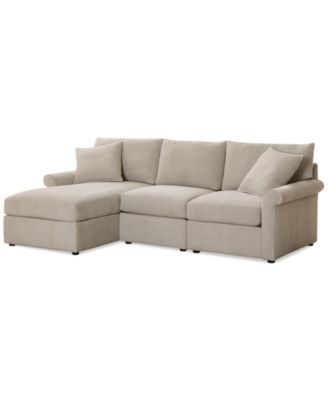 Wrenley 99" 3-Pc. Fabric Modular Chaise Sectional Sofa