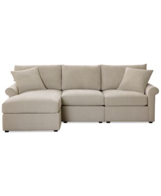 Wrenley 99" 3-Pc. Fabric Modular Chaise Sectional Sofa