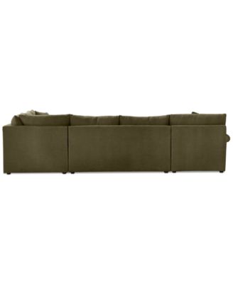 CLOSEOUT! Wrenley 138" 3-Pc. Fabric Sectional Chaise Sleeper Sofa, Created for Macy's
