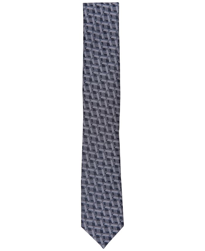 Alfani Men's Bleecker Geo-Print Tie, Created for Macy's - Macy's