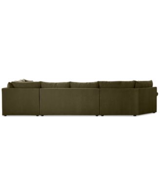 CLOSEOUT! Wrenley 170" 3-Pc. Fabric Sectional Full Sleeper Cuddler Chaise Sofa, Created for Macy's