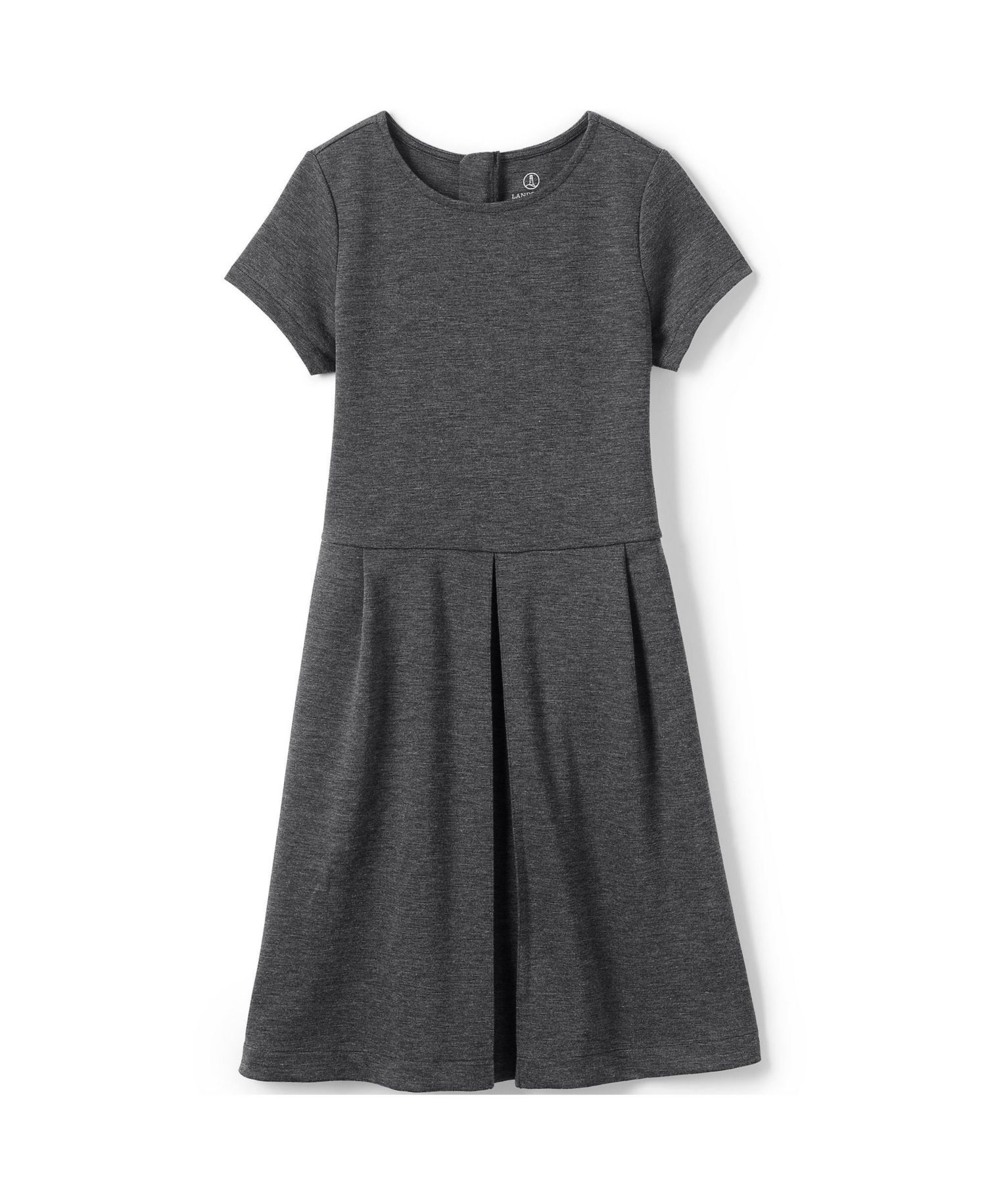 School Uniform Girls Short Sleeve Ponte Dress Top of Knee