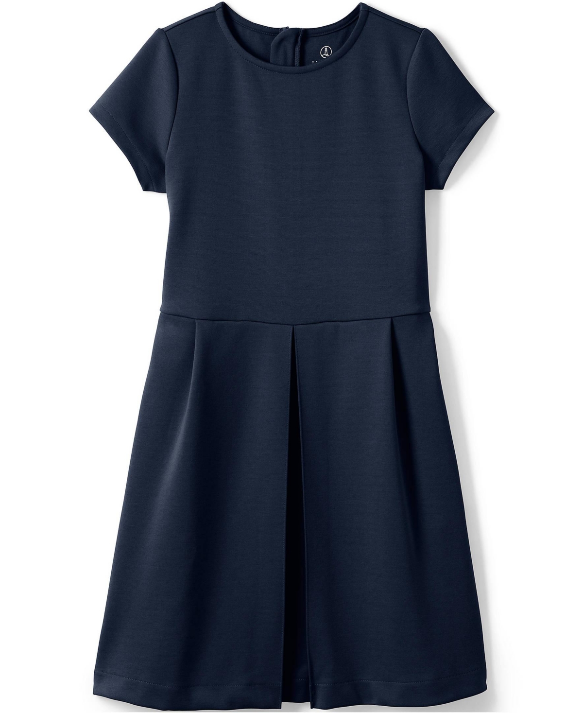 Lands' End Big Girls School Uniform Short Sleeve Ponte Dress Top of Knee