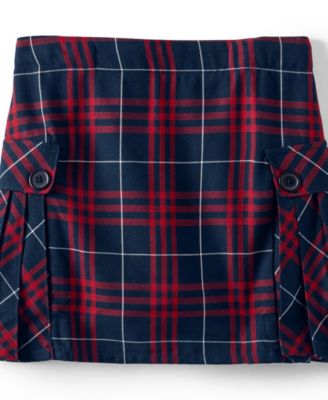 School Uniform Girls Child Side Pleat Plaid Skort Above the Knee