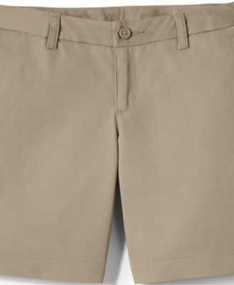 Girls School Uniform Plain Front Blend Chino Shorts
