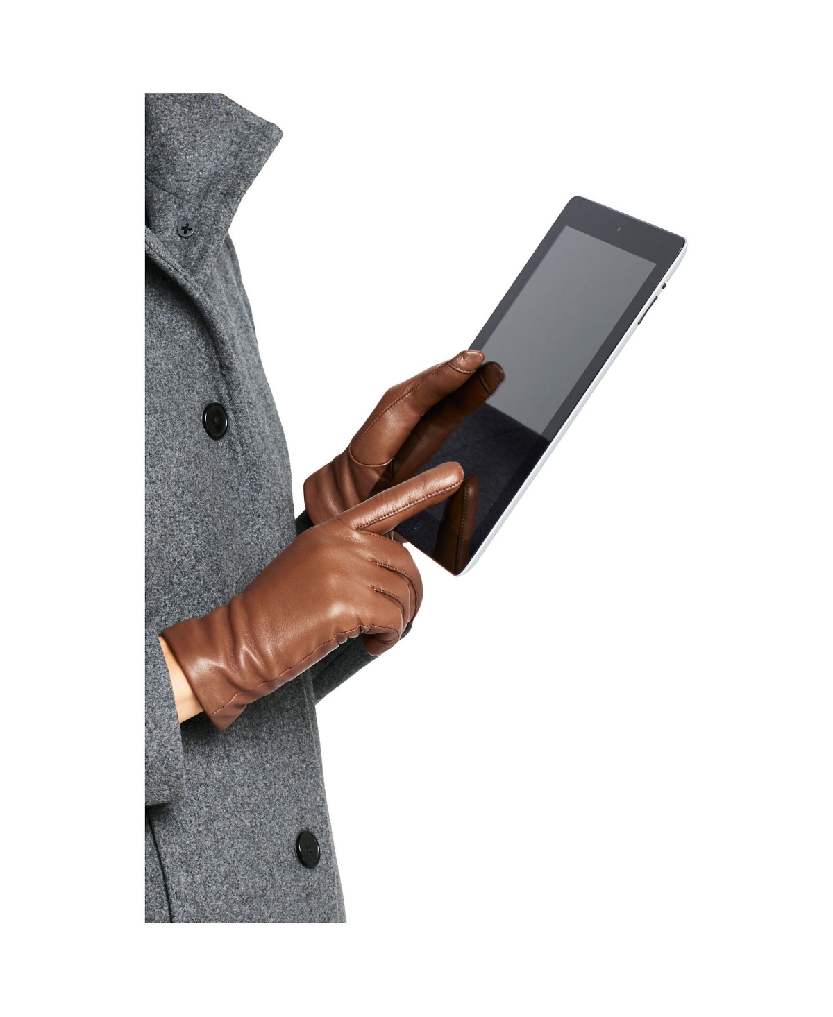 Lands' End Women's Ez Touch Screen Cashmere Lined Leather Gloves