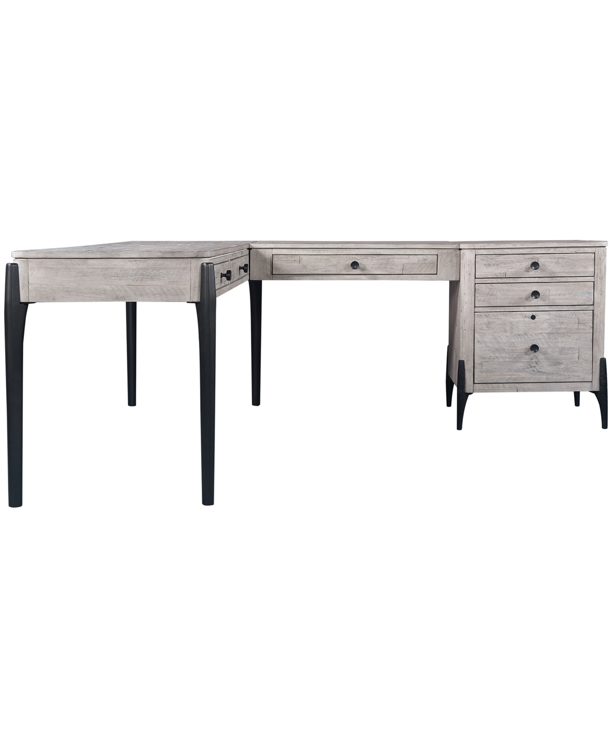 Furniture Zane 3pc Modular Desk Set (modular Keyboard Tray, Writing Desk, Modular File) In Parchment