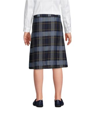 Plus Plaid School Uniform A-line Skirt Below the Knee for girls