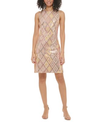 Eliza J Women's Sequined Sleeveless Sheath Dress - Macy's