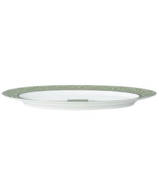 Infinity Green Platinum Oval Platter, 14"