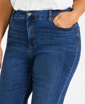 Plus Size High-Rise Straight-Leg Jeans, Exclusively at Macy's